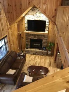 inside looking down at living space