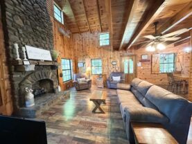 heavenly hideaway living area fireplace